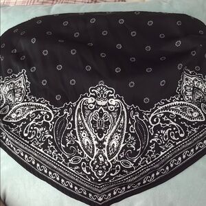 Elegant Black and White Paisley Bandana Top